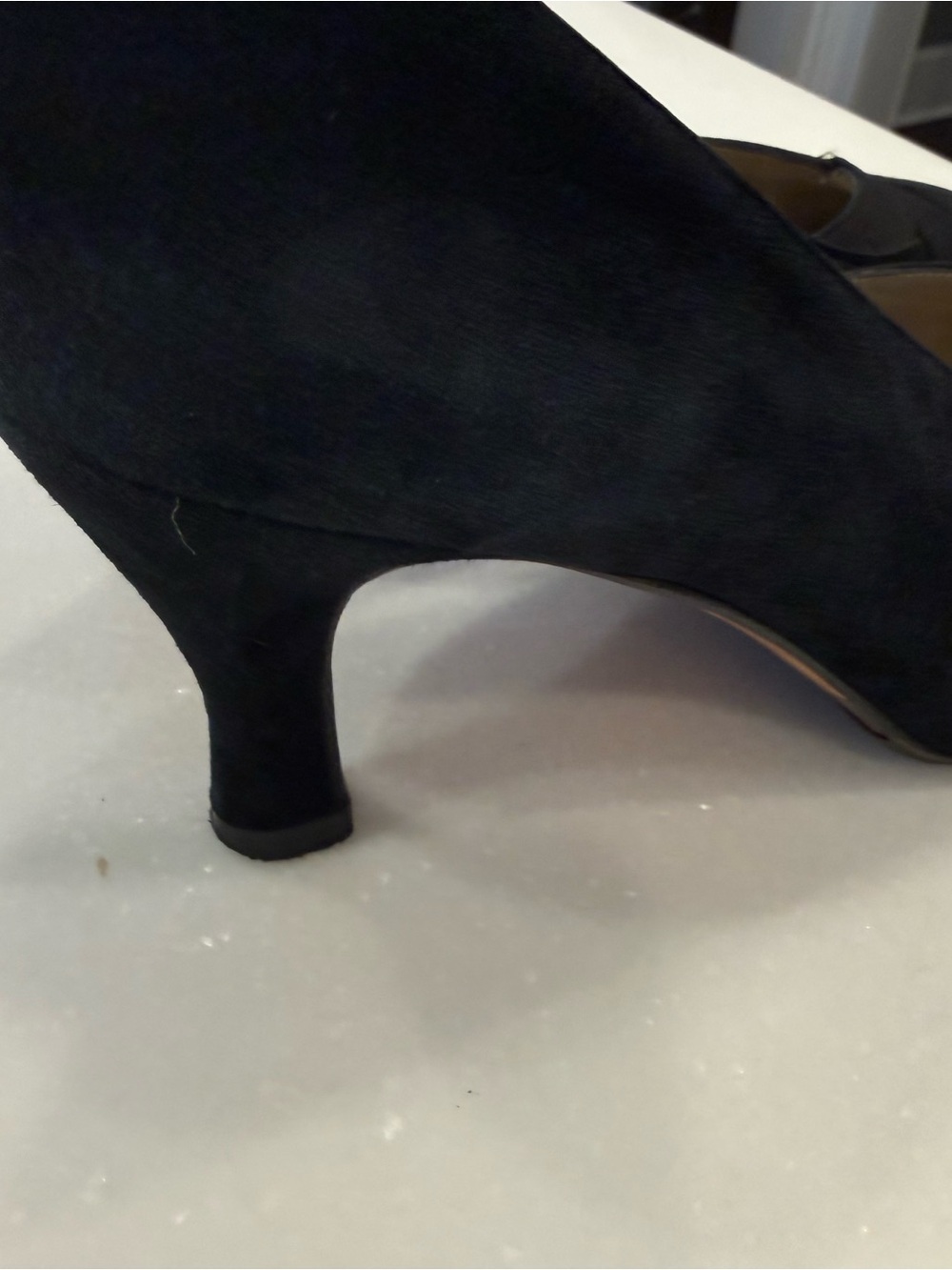 Salvatore Ferragamo Black Suede Pumps with Grosgrain Trim - Picture 4 of 16